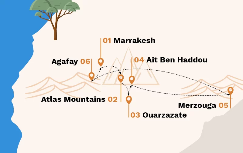 Pur Life Maroc Wüstentour Marokko Karte