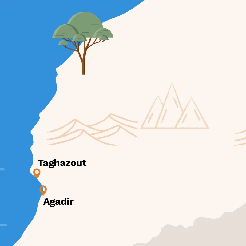 Tour 002 + 003 Karte Badeurlaub Agadir Taghazout_2 Tour 002 + 003 Karte Badeurlaub Agadir Taghazout_2